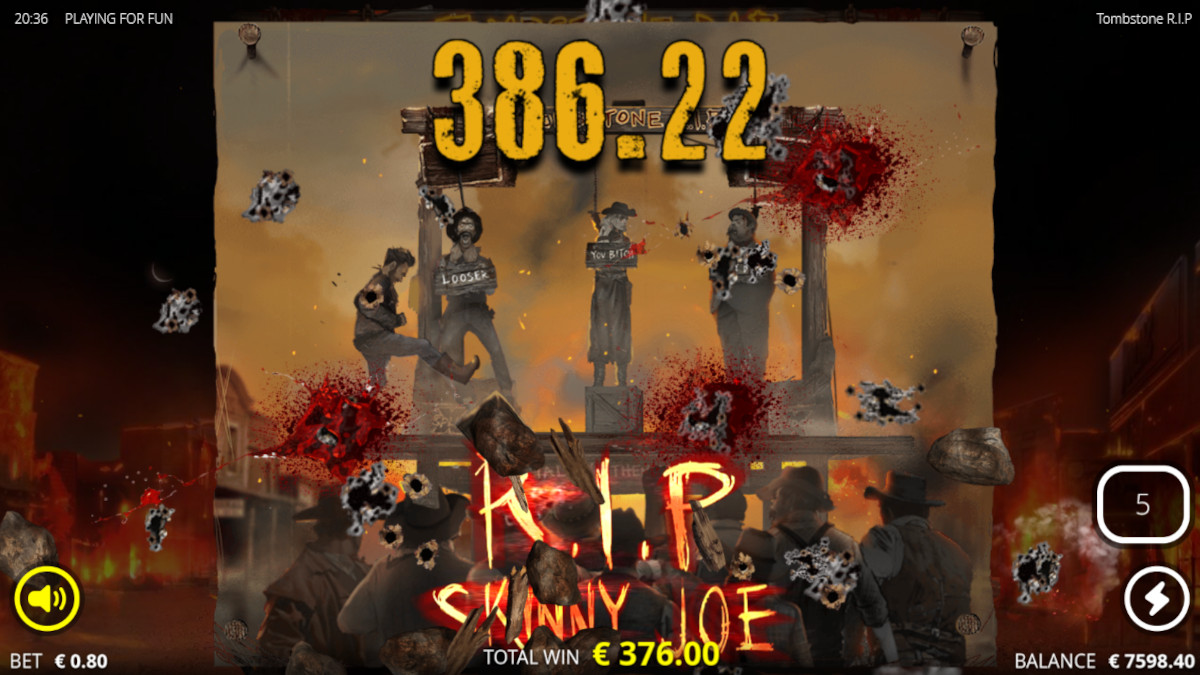 Tombstone RIP by Nolimit city, 386.22 win